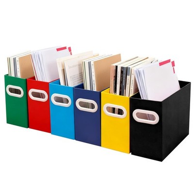 Colorful Cardboard File Organizer Box For Hanging Folders Letter Size Portable