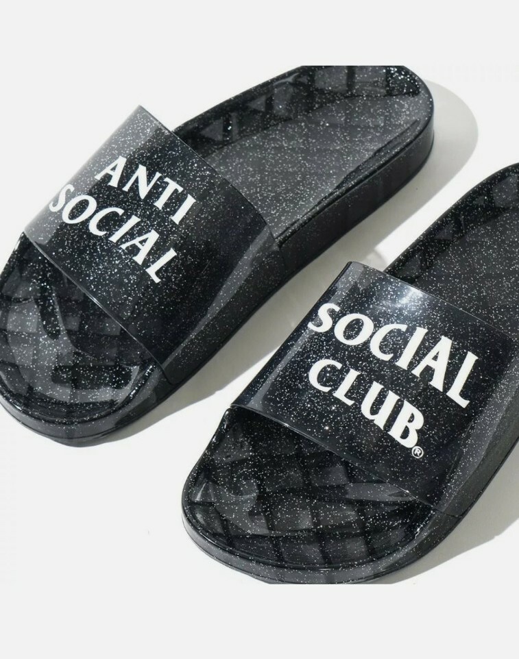 Anti Social Social Club Glitter Slides Black Women display picture 1