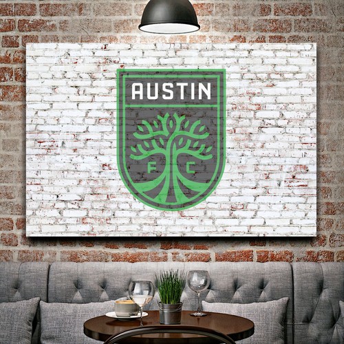 AUSTIN FC on Brick Wall Sign MLS Major League Soccer logo POSTER/CANVAS - Picture 7 of 7