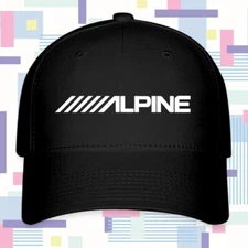 Alpine Audio Car Black Hat Twill Cap Baseball Cap Size S/M & L/XL