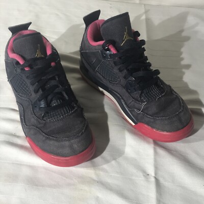 Nike Air Jordan Retro IV Denim Dark Obsidian Vivid Pink Size 2Y  487725-408