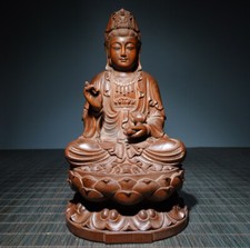 Collected Exquisite Buddha Statue Hand-carved Boxwood Bodhisattva Articles