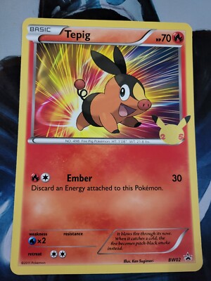 Pokemon Tepig BW02 25th Anniversary Jumbo Promo Card | eBay