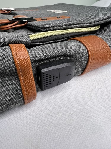 Modoker Gray Laptop Backpack School College USB Capable Brown Faux Leather NWT - Photo 10/10