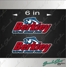 Berkley Fishing Logos / PAIR / 6" Vinyl Boat Vehicle Gear Graphic Decal Stickers