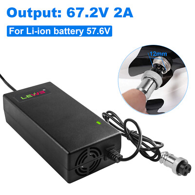 67.2V 2A Li-ion Power Charger Adapter For 60V 20AH 30AH E