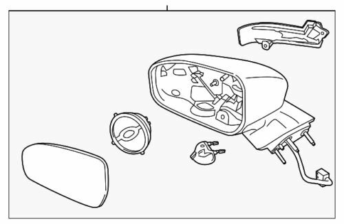Conjunto del espejo de la puerta derecha para Ford Fusion 2013-2017 (N/P FS7Z-17682-CB)