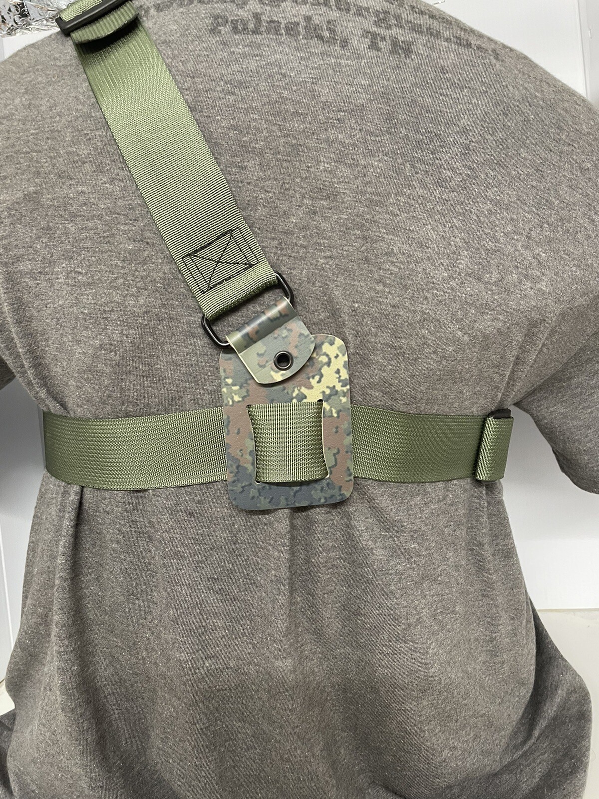 Custom Made Flecktarn Camo Kydex Chest Holster Rig For Glock 20,21,40