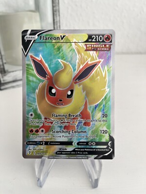 Pokemon Flareon V (Flamara) 169/203 Evolving Skies Drachenwandel Fullart EN