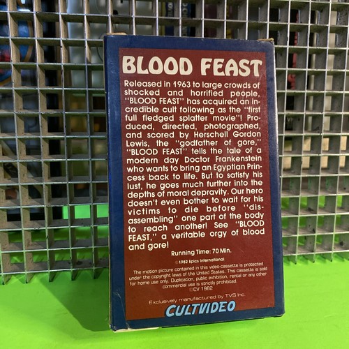 BLOOD FEAST -BETA BETAMAX (NOT VHS) Cult Video RARE Herschel Gordon Lewis - Picture 2 of 7