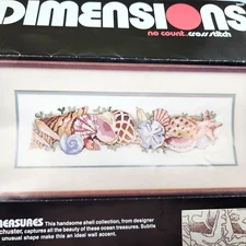 Dimensions Cross Stitch Kit Sea Treasures Seashells No Count #3920 for Frame