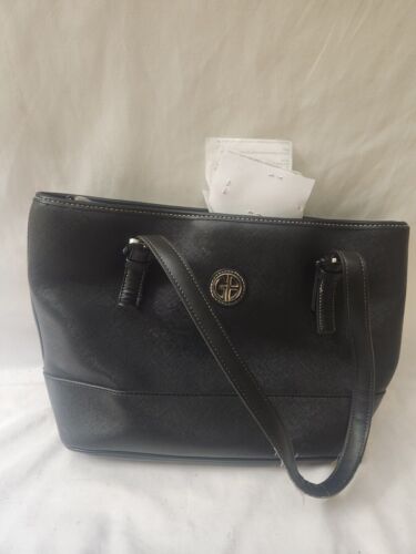 $109  GIANI BERNINI Women's Black Tote Napa Leather Shoulder Bag - Picture 1 of 10