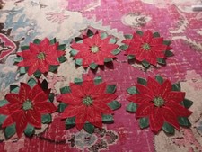 NEW NIP Christmas holiday red plaid pinecones poinsettia 6 piece placemats set
