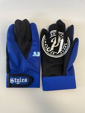 Authentic AJ Styles Wrestling Gloves. Black & Blue Replica Set.  WWE Wrestlers