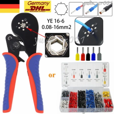 MARKENLOS 1200tlg Crimpzange Werkzeug Aderendhülsenzange Presszange 0.08-16mm² Kabelschuhe