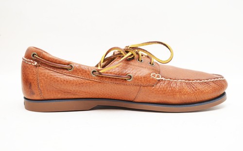 Polo Ralph Lauren Men's Bienne Oil Tumbled Leather Moc Boat Shoes Tan Size 11.5 - Picture 6 of 10