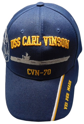 US Navy USS Carl Vinson CVN-70 Navy Blue Embroidered Cap Hat Officially Licensed - 第 2/7 張圖片