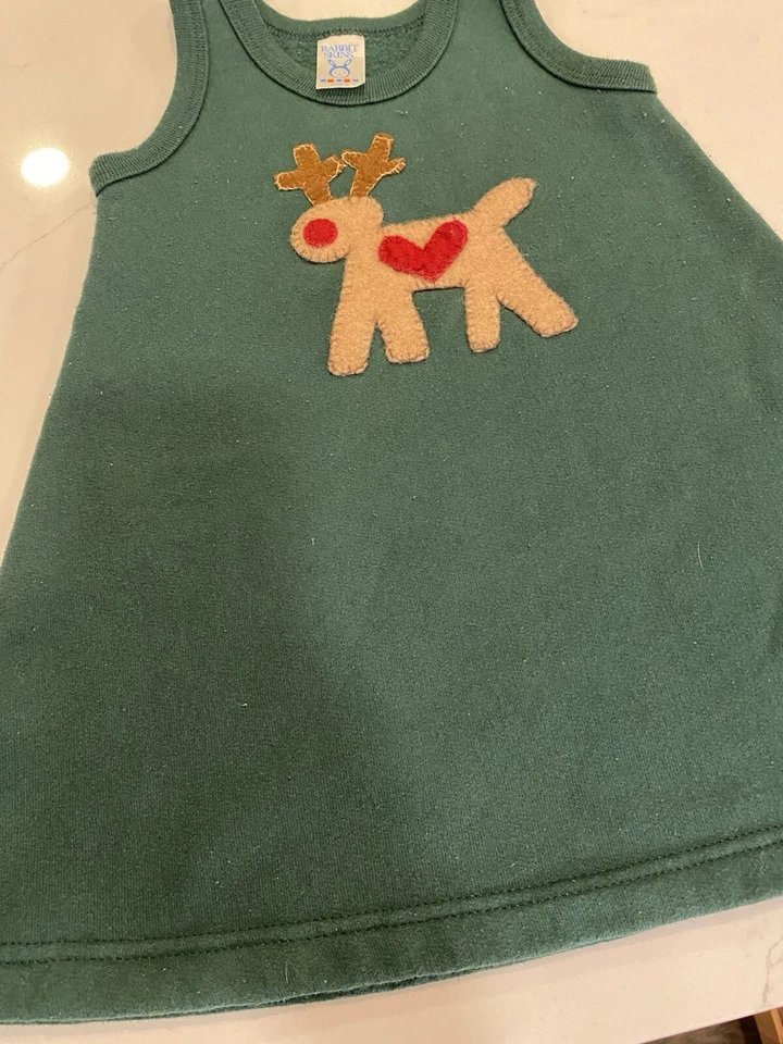 Rabbit Skins Toddler Dress, Size 2, Christmas Reindeer, Good preowned - Image 4 of 4