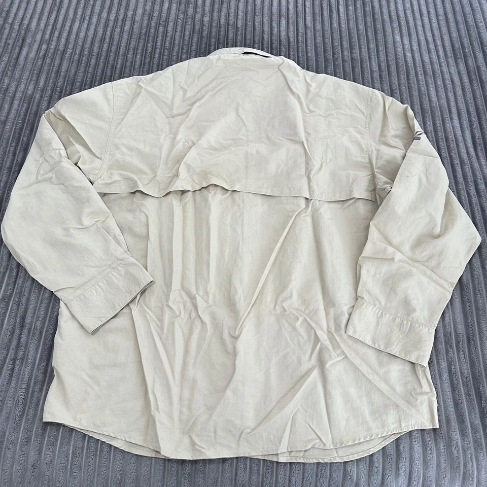 Camisa Diseño Alpino Para Hombres XXL Beige Pesca Ventilada Senderismo Informal Manga Larga Foto 2 de 4