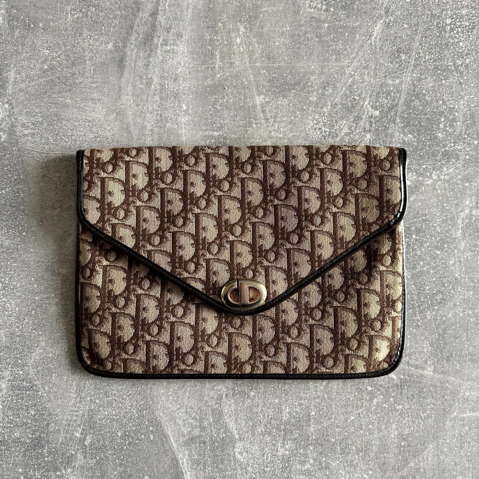 Sac vintage Christian Dior années 80 marron monogramme cuir / Dior