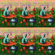 Feed Your Head Alice X9 BLOTTER ART perforated sheet paper page psychedelic art