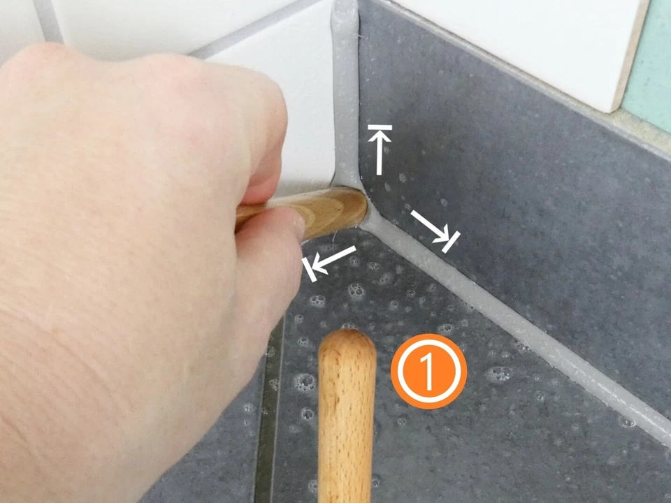 Fugenglätter Silikonabzieher Fugenholz Eckabzieher Set Fugen-Coach Glättfinger - Bild 3 von 4