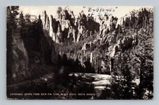 Conoco TOURAIDE Oil Postcard Black Hills SD Cathedral Spires Hair Pin Turn View