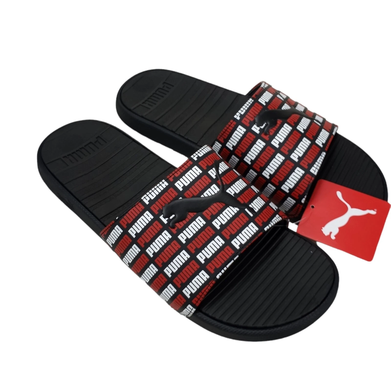 Puma Cool Cat Echo Scivoli Uomo Nero Rosso Bianco Taglia 12 Nuovi