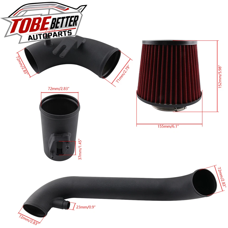 RED Filter Cold Air Intake System Kit For AUDI A3/S3 2.0L Turbo Models 2009-2013 - Image 2 of 4