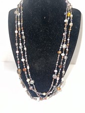 Single Strand Freshwater Pearl, Endless Necklace 34  Flapper Style Multicolor