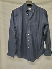 Turnbury Navy Non-Iron Button Collar Dress Casual Long Sleeved Shirt Medium