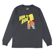 The Simpsons Boys' Bart Born To Ride Skateboard Graphic Print T-Shirt