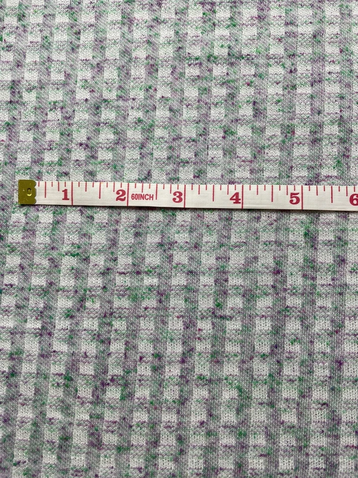 "Remanentes de tejido elástico de 4 vías a cuadros de tela a cuadros vintage 68"" W X 48"" L" Foto 3 de 4