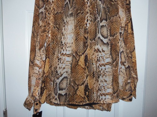 Neu mit Etikett ~ NENE by NeNe Leakes ~ SM ~ Bluse & Camii mit gedrehter Vorderseite ~ Gold Reptil - Bild 11 von 12