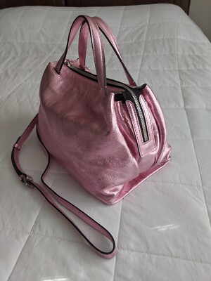 NEW Gianni Chiarini Leather Handbag Tote Shoulder Metallic