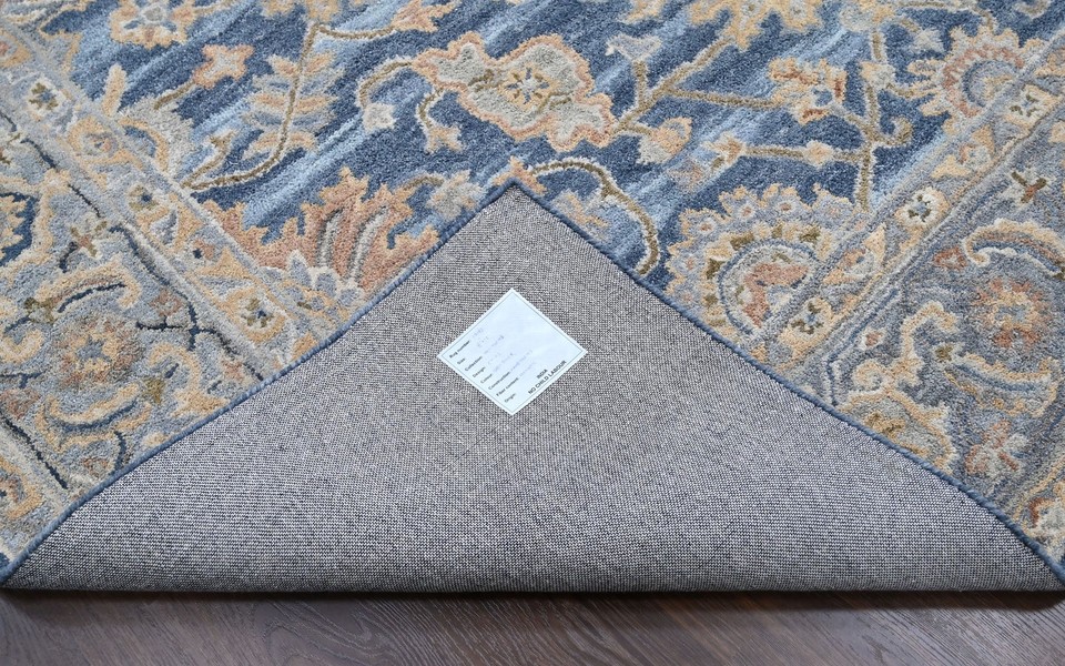 loomBloom Multi Size Blue Hand Tufted Handmade Modern Floral Wool Area ...