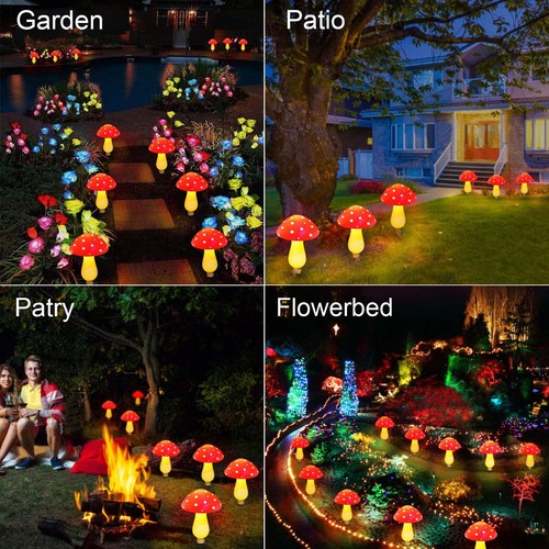 Nuove Luci Solari a Fungo Impermeabili Aggiornate Decorazione Esterno, 8 Modalità per Gard... - Foto 6 di 9