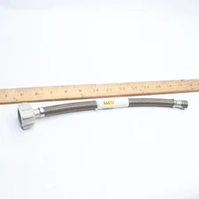 Braided Toilet Connector Line Stainless Steel Silver 1/2" Dia 12"