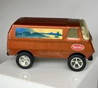 1970's Pressed Steel 5” Toy Metal Mini Tonka Copper Orange Van Desert Scene