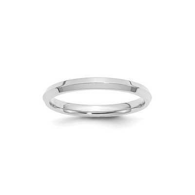 14K Weißgold Messerschneide Comfort Fit Ehering massiv 2,5 mm Brautring