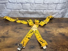 Melo Tough Tape Measure Suspenders Yellow Adjustable Novelty Tool Workwear