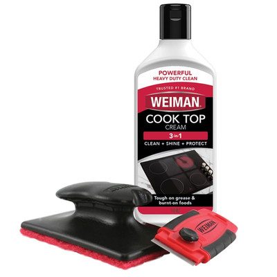 Weiman Glass Cooktop & Stove Top Cleaner Kit, Removes Grease & Burnt-On Food, Sa
