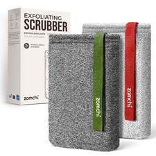 ZOMCHI Body Scrubber, 2 Pack Exfoliating Sponge for 1 Count Pack of 2 , Gray