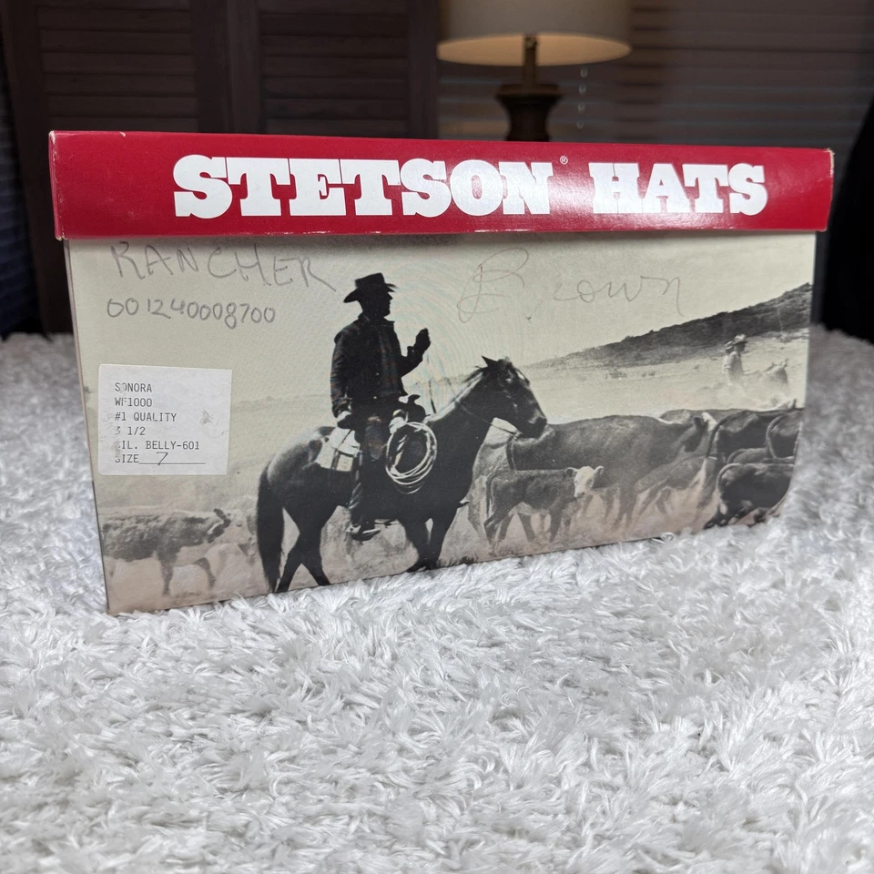 Винтажная шляпа Stetson 7 вестерн хранение Sonora WF1000 ранчо ковбой дисплей 70-х - Изображение 3 из 4