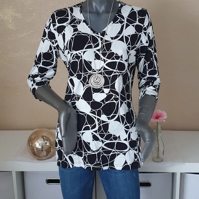 Rössler Selection Damen Shirt 3/4 Arm schwarz weiß Gr. 38 *NEU*