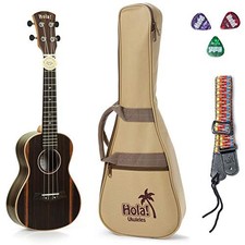 Hola! Pacchetto Ukulele Tenore Music HM-127EB+ Deluxe con Corde Aquila