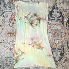 FARM Rio Butterfly Ombre Watercolor Print Dress Vintage-Style Tag, Size M