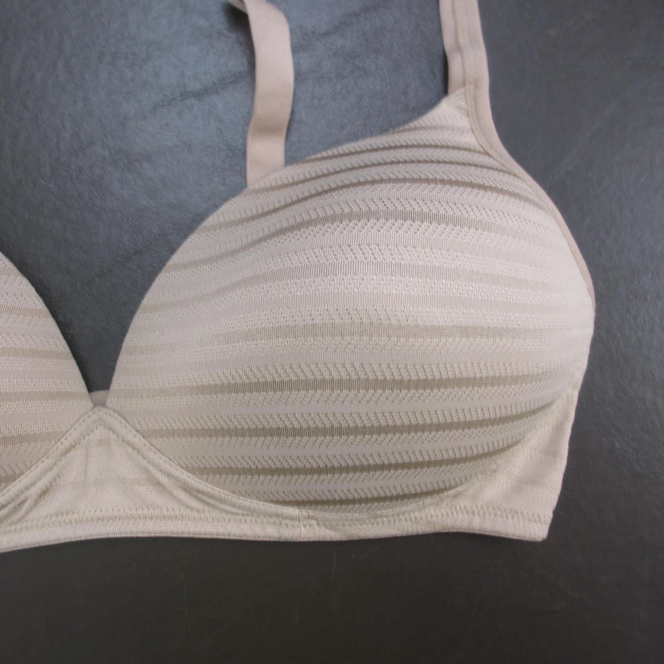 Warners Bra Womens 38C Nude Beige Underwire Lightly Lined T-Shirt Striped Soft - Image 4 of 4