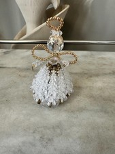 Angel Handmade Beaded Safety Pin Ornaments MCM Gorgeously Retro 4  tall