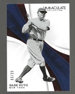 2017 Immaculate Collection-Red Parallel-Babe Ruth-Yankees-#3 of 25- NM